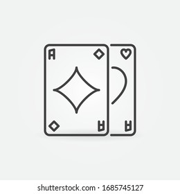 Pair of Aces vector outline Poker Card Game concept icon or design element