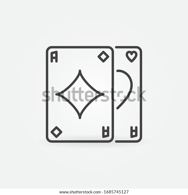 Pair Aces Vector Outline Poker Card Stock Vector (royalty Free 