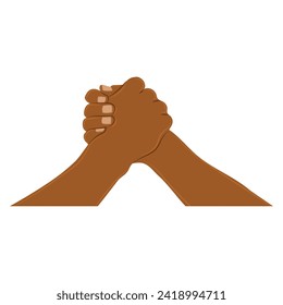 Pair of afro american doing a deal hands gesture Vector illustration