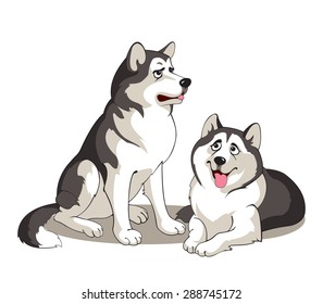 Colorful Cartoon Polar Wolf On Isolated Stock Vector (Royalty Free ...