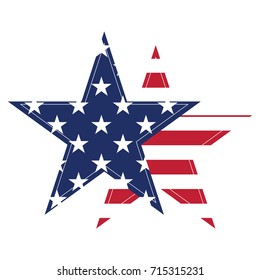 Pair of american stars on a white background, Vector illustration