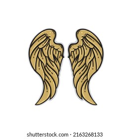 Pair of angel wings isolated on white background