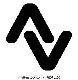 Pair of arrowheads. Arrow logo, arrow icon with 2 arrows.