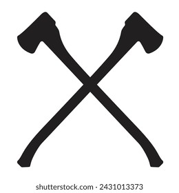 A pair of axes in silhouette