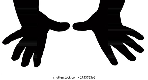 a pair baby hands silhouette vector 