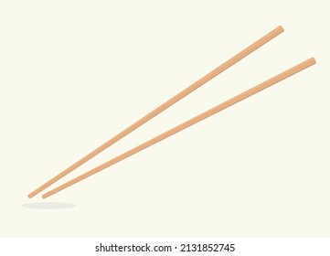 pair of bamboo chopsticks- vector illustration