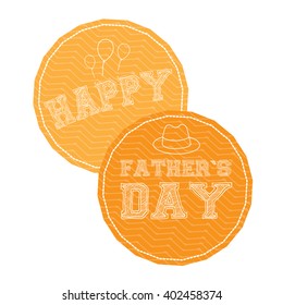 Pair of banners with text and different icons for father's day celebrations