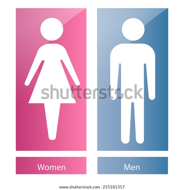 Pair Bathroom Signals White Silhouettes Both Stock Vector (Royalty Free ...