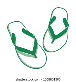 Pair of beach sandals, illustration