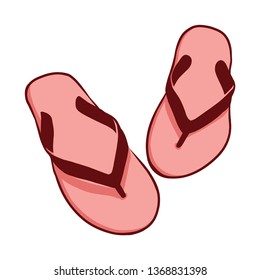 Pair of beach sandals, illustration
