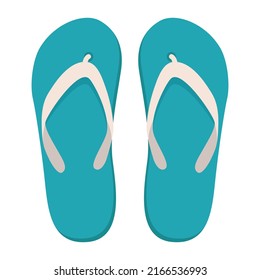 Pair of beach slippers. Summer flip flops. Flat vector illustration