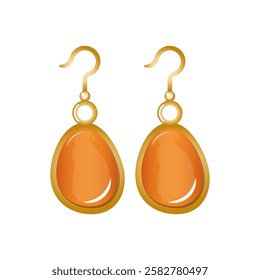 Pair of beautiful earrings. Jewelry earrings with precious stones