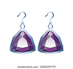 Pair of beautiful earrings. Jewelry earrings with precious stones