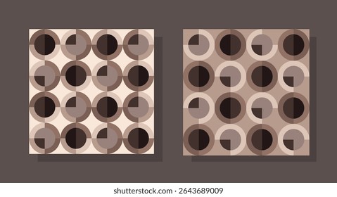 Pair of beautiful minimal abstract geometry seamless vector patterns. Organic hand drawn tessellated geo pattern ideas for home decor, textile, brochure, template, business, carpet, gift wrapping.