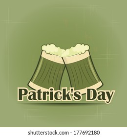 a pair of beers with some text in green background