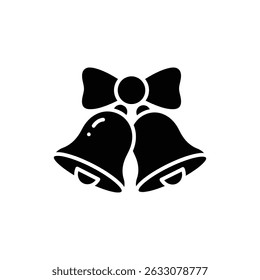 Pair of Bells with Bow on Top, Joined Together for Christmas Decoration
