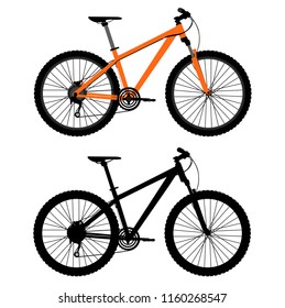 Pair of bicycles. Vector bicycle silhouette