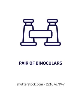 pair of binoculars icon from general collection. Thin linear pair of binoculars, instrument, pairs outline icon isolated on white background. Line vector pair of binoculars sign, symbol for web and 
