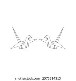 Pair Bird Polygonal Lines, can use for Logo, Pictogram, Animal Figure, Website, Apps, or Graphic Design Element. Vector Illustration