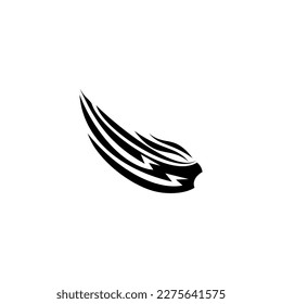 A pair of bird wings. Angel. Vector illustration for tattoo. Element for wood carving.