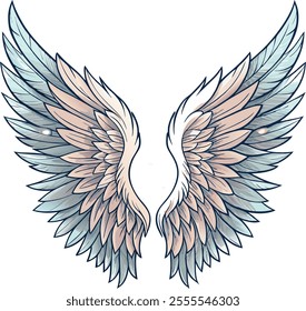a pair of bird wings angel vector