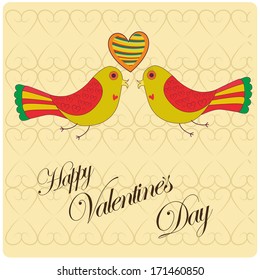 a pair of birds and a heart for valentine's day