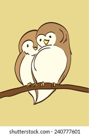 Pair of birds on branch