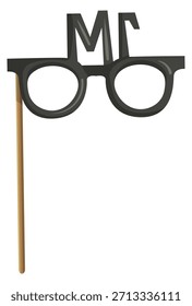 Un par de gafas negras con las letras M y F en ellas
