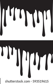 Pair of black paint drips. Vector illustration for your design.