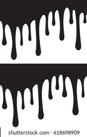 Pair of black paint drips. Vector illustration for your design.