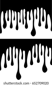Pair of black paint drips. Vector illustration for your design.