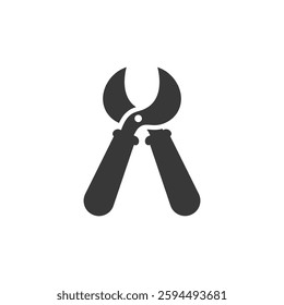 Pair of black pruning shears icon