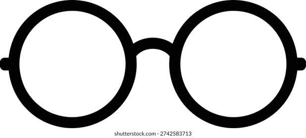 A pair of black, round-framed glasses with thick rims
