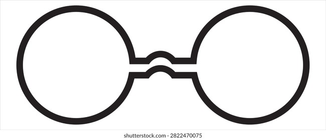 A pair of black, round-framed glasses with thick rims