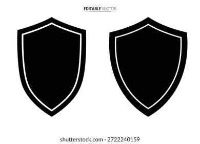 Un par de escudos negros delineados en blanco, proporcionando un diseño de símbolo protector clásico.