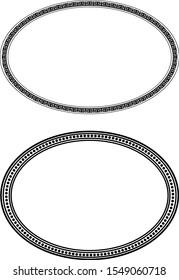 Pair of black strict oval frames for your design