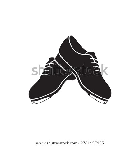 Pair of black tap dance shoes with laces and metal taps, isolated on a white background.