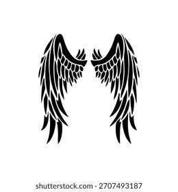 Par de Preto Tribal Wings Vetor Ilustração