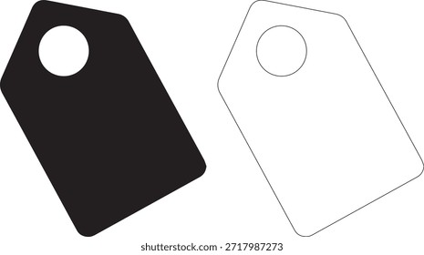 Un par de etiquetas de regalo en blanco y negro sobre un fondo blanco puro, perfecto para fines de etiquetado y Identificación