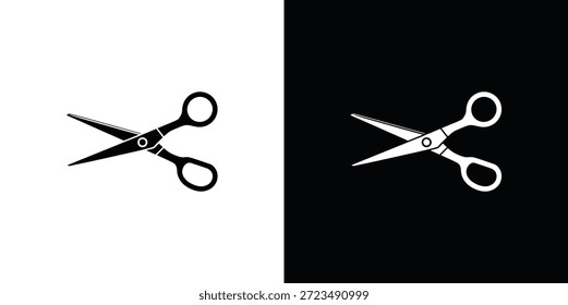 Par de tijeras blancas y negras sobre fondos contrastantes