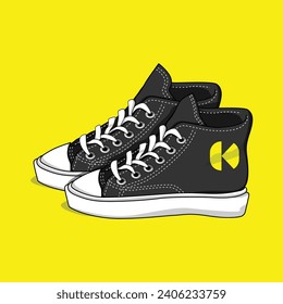 ein Paar schwarz-weißer Schuhe