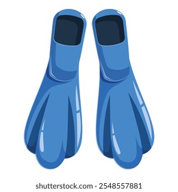 Pair of blue diving fins, essential equipment for scuba diving and snorkeling, enhancing underwater propulsion