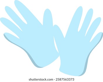 A pair of blue medical gloves. Health protection, hygiene and safety