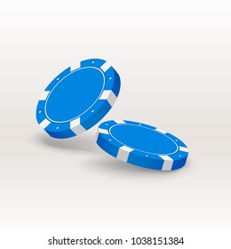 pair blue poker chips