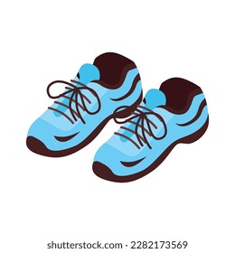 Pareja de zapatos deportivos azules icono isométrico Icono vectorial 3d