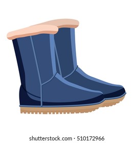 Pair of blue winter shoes icon. Cartoon llustration of pair of blue winter shoes vector icon for web