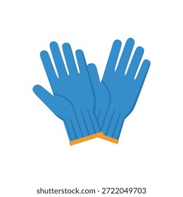 Pair of blue work gloves safety protection vector illustration