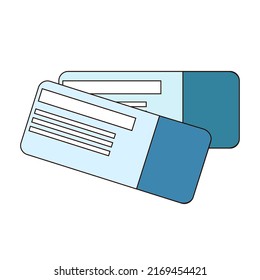 A pair of boarding passes for an airline flight. Vector illustration of the ticket