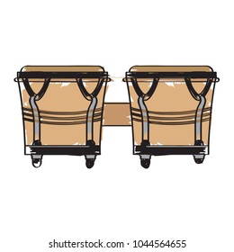 Pair of bongo drums icon. Musical instrument