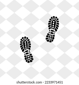 pair of boot tracks simple black flat vector illustration